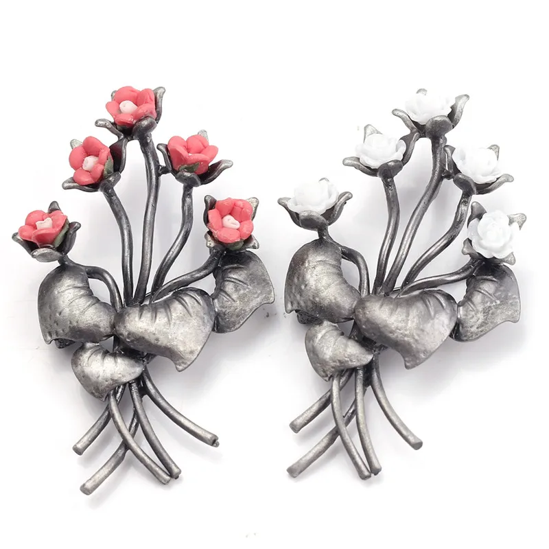 خمر الرجعية Broches للنساء شجرة يترك زهرة الفاكهة اللؤلؤ بروش دبوس كبير أنيقة فستان بتصميم بدلة دبابيس للنساء شارة