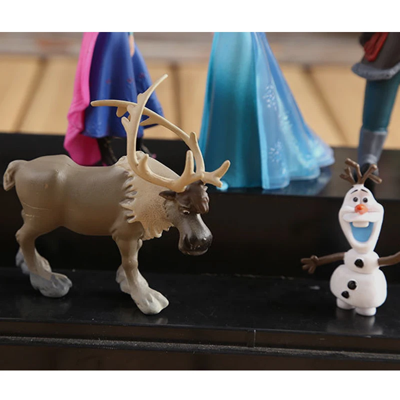 Disney 5pcs/Lot Frozen Princess 5-10cm Anna Elsa Action Figures Kristoff Sven Olaf Pvc Model Dolls Toys Collection Birthday Gift