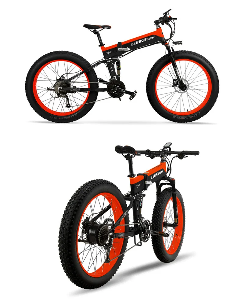 2" EBike 1000 Вт вездеходный складной Электрический горный велосипед с двойной подвеской для езды на велосипеде 4,0 Fat Tire двойной механический дисковый тормоз