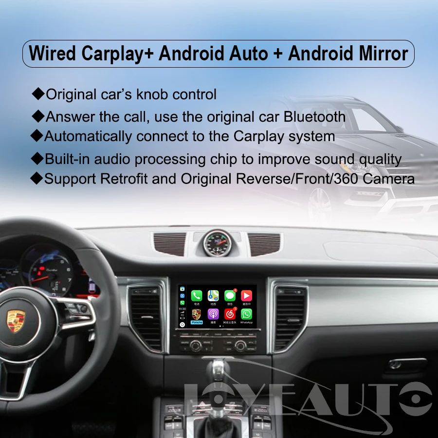 Joyeauto Wi-Fi Беспроводной Carplay для Porsche PCM3.1 PCM4.0 Android Авто/Зеркало для мобильных телефонов Apple Play для 2010- 911 Panamera Macan Boxter