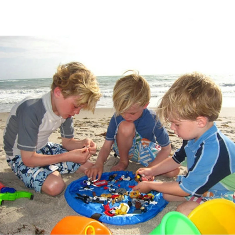 

Round Shaped Sundries Organizer Children Play Mat Fast Finishing Bags With Drawstring Pocket Baby Toys Storage Bag 50CM/150CM