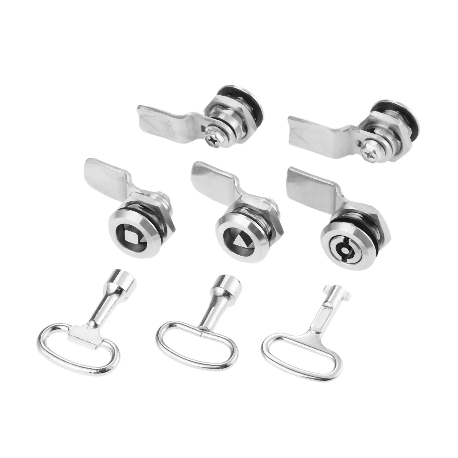 

DRELD 1PCS Stainless Steel Door Lock Multifunction Electric Cabinet Linear Triangle Inner-Hexagon Lock for Mailbox Cupboard