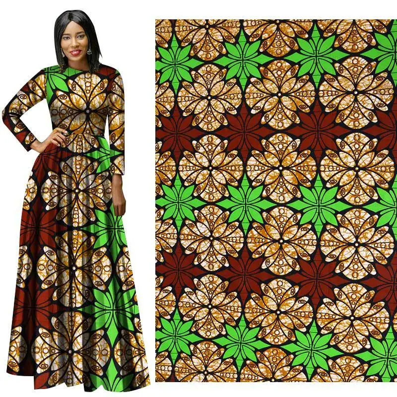 

2019 new African batik fabrics for ethnic customs printing cotton fabric factory direct good quality spring and autumn 6yards