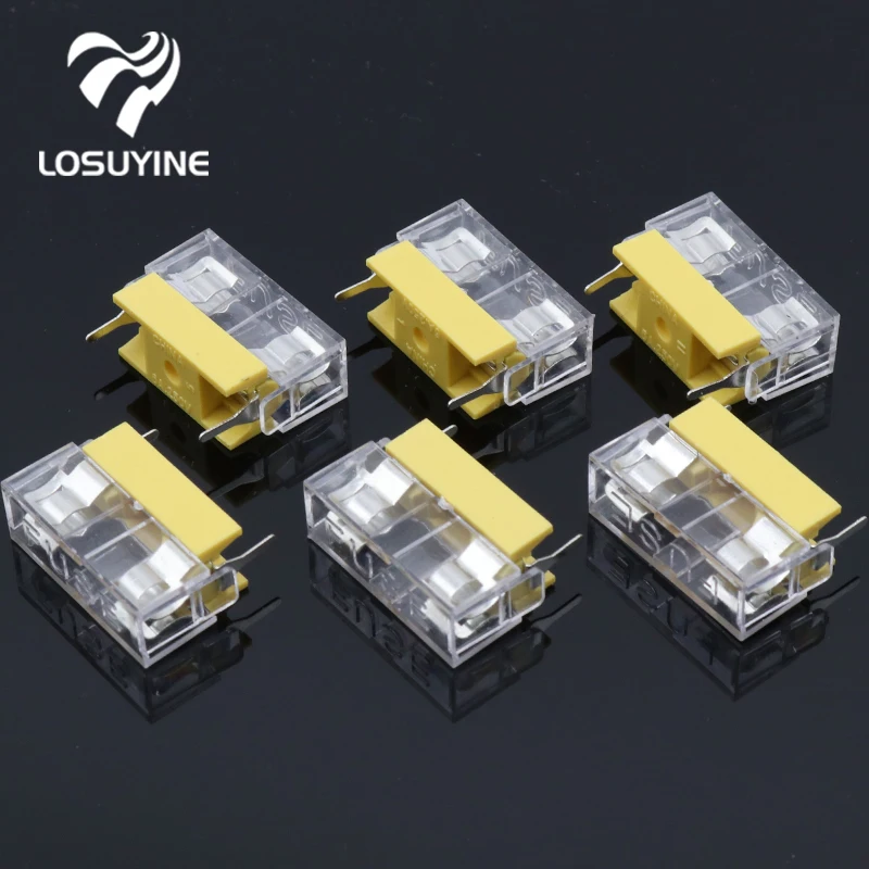 DC Fuse Holder 10 pcs Panel Mount PCB Fuse Holder Case w Cover 5x20mm