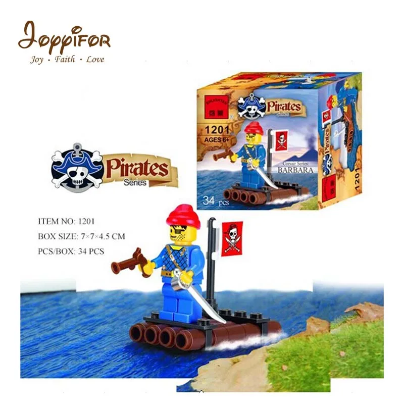 

Joyyifor New The sea Pirates Cyclops Small wood Gun Sword Treasure Skeleton Building Blocks Bricks Mini Figures Toys To Children