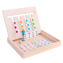 Детская Четырехцветная деревянная игра-головоломка логическое мышление обучающая игрушка Сортировка игра игрушка с развивающими игрушками для детей