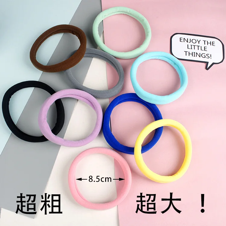 

1PC Hair Rope For Girls Color Macaron Hair Ring High Elastic Seamless Super Thick Hair Band Hair Rope Hairline G0409