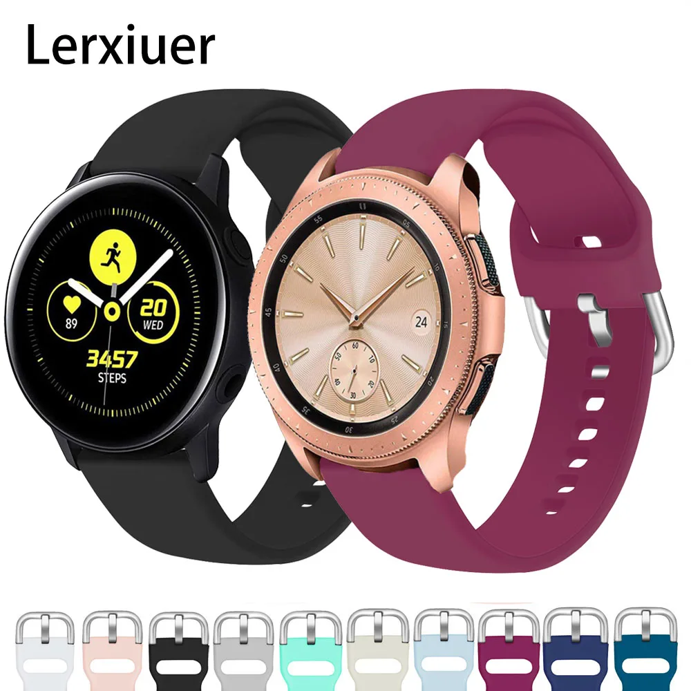 Ремешок силиконовый для HUAWEI watch gt2/2e/pro браслет смарт часов Samsung Galaxy 3 45 мм 41 active 2 46 42