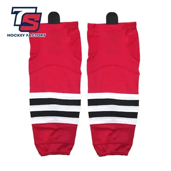 

EALER free shipping 100% Polyester Breathable Blackhawks Ice Hockey sport Socks Cheap Shin Guards W003 for fans