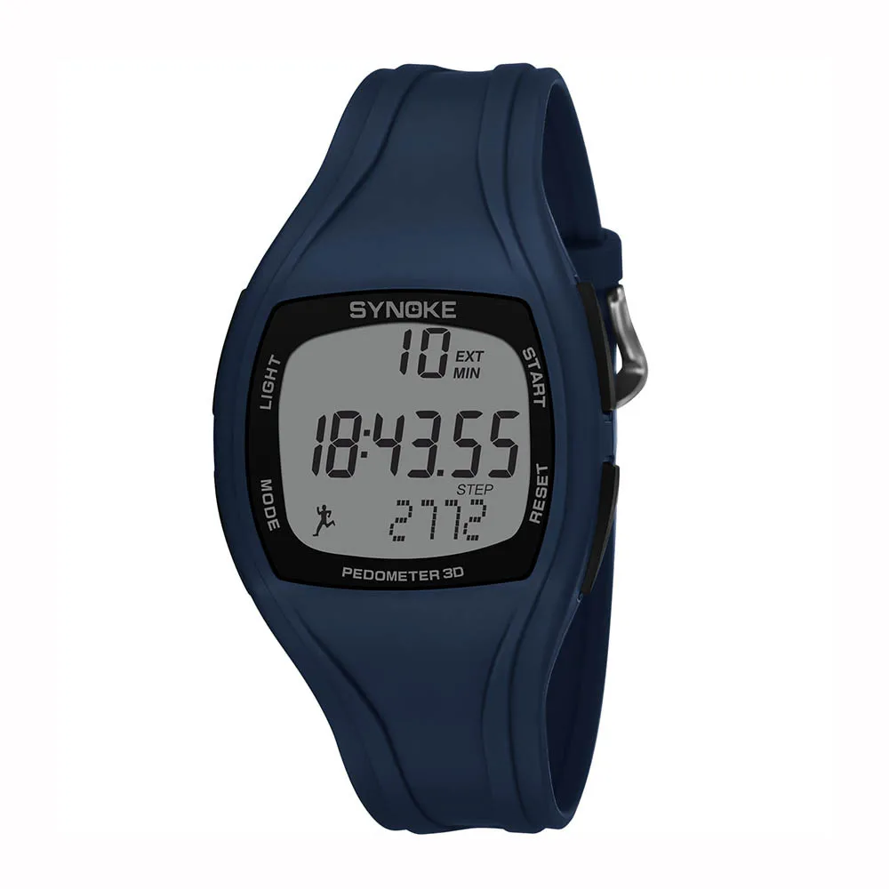 Мужские спортивные часы силиконовый ремешок для часов калорий шагомер второй хронограф наружные часы 50 водонепроницаемые наручные часы с двойным временем - Цвет: Blue