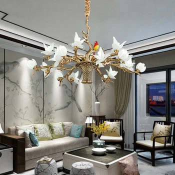

New creative branch copper chandelier choose living room dining room decoration lamp LED chandelier