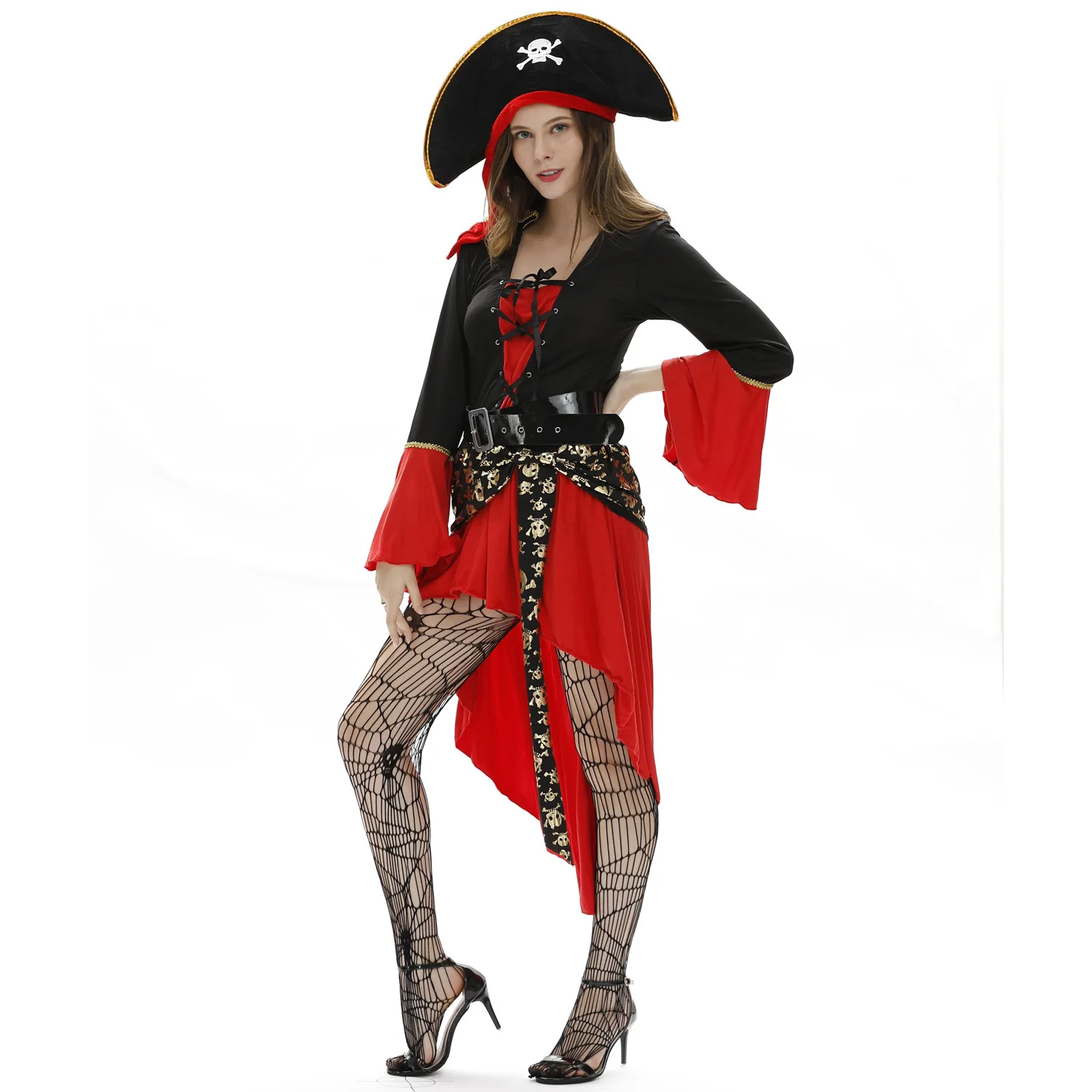 3XL большой размер европейская Леди Хэллоуин сексуальный Карибы пиратский костюм для костюмированных игр ролевые игры Униформа эротическое сексуальное пиратское белье