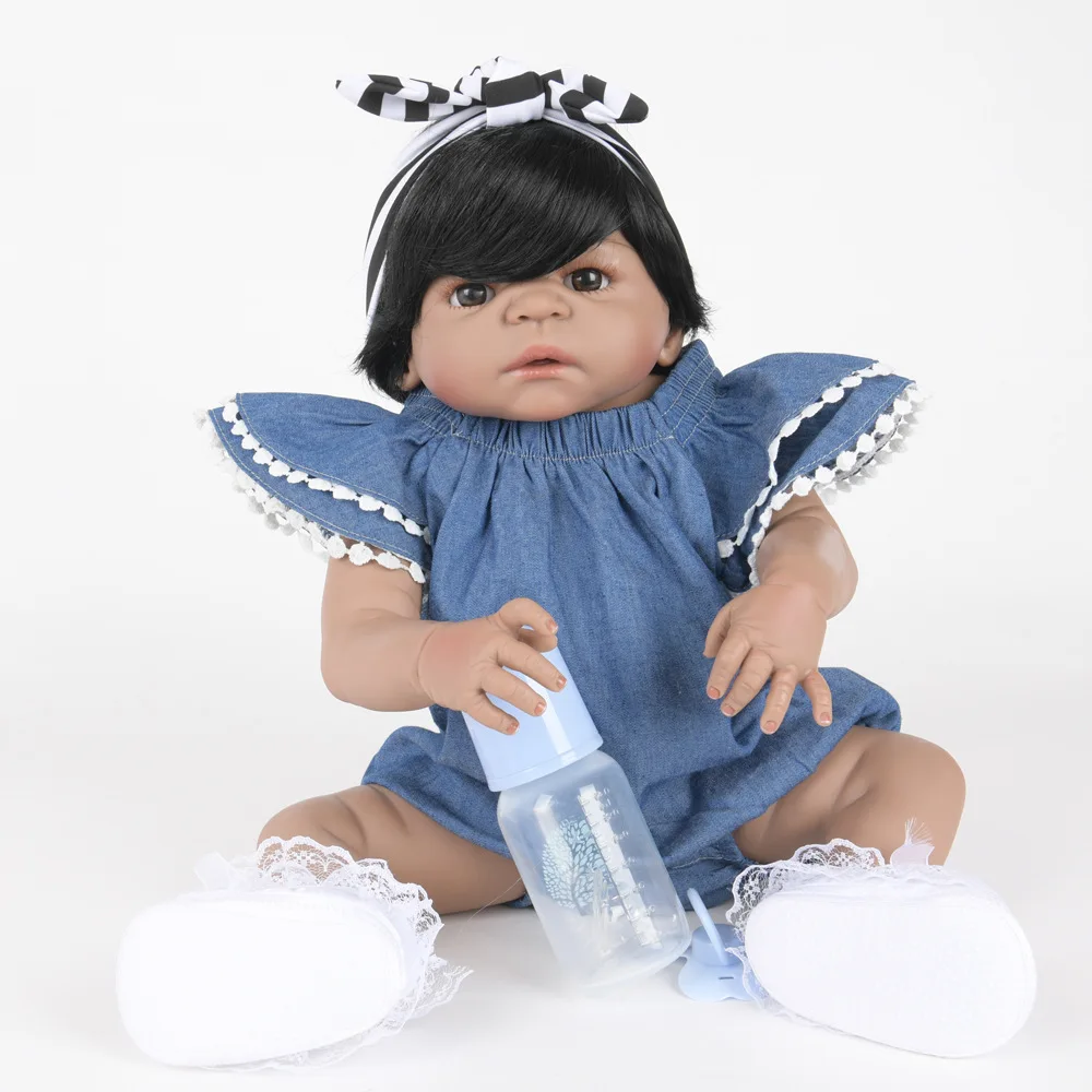 

55cm Soft Full Silicone Reborn Baby Doll Realistic Newborn Girl Dolls for Children Kids Toy Birthday Xmas New Year Gift