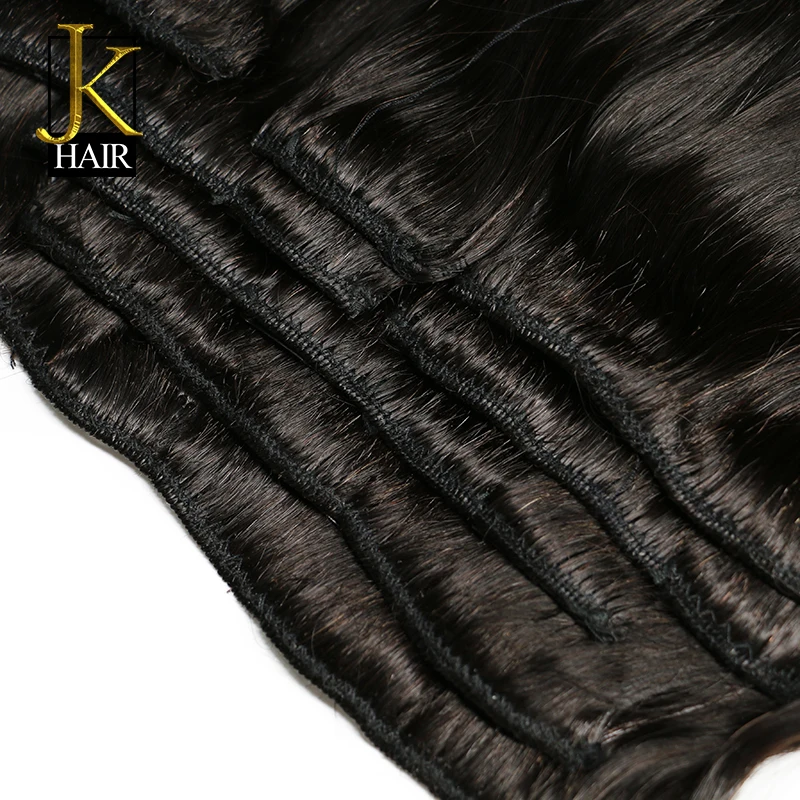 JK волосы бразильские Remy прямые на клипсах человеческие для наращивания