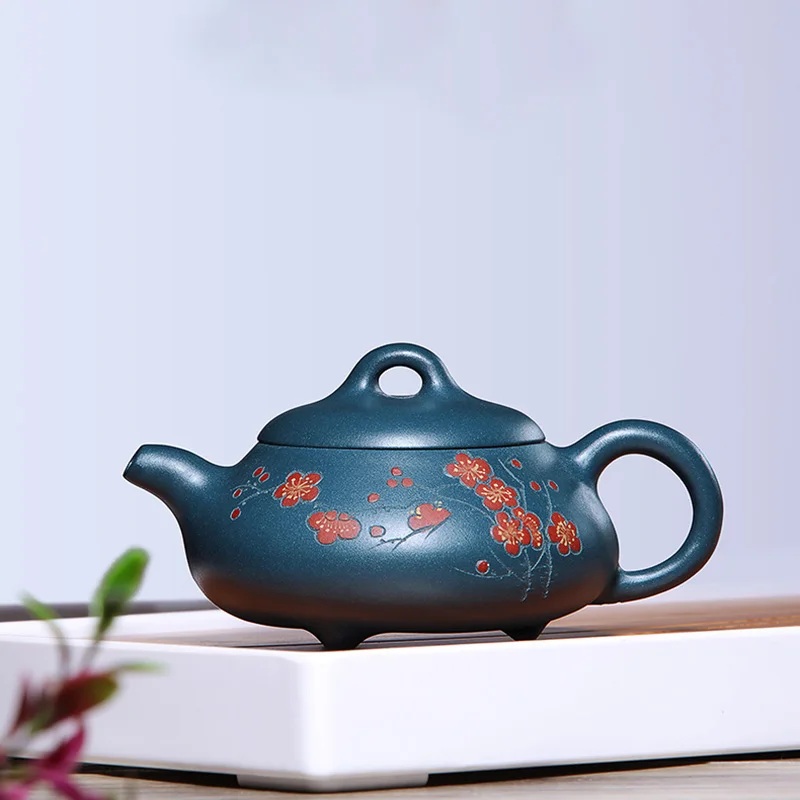 Yixing фиолетовая глина чайный горшок 7 отверстий сливовый цветочный узор Tian Qing