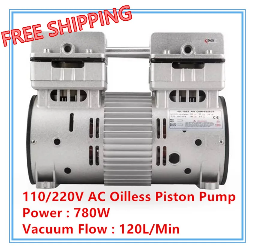 

FREE SHIPPING HYW-780 AC110/220v 780w AC small drying box vacuum pump mini oil-free vacuum pump 120L/min vacuum flow