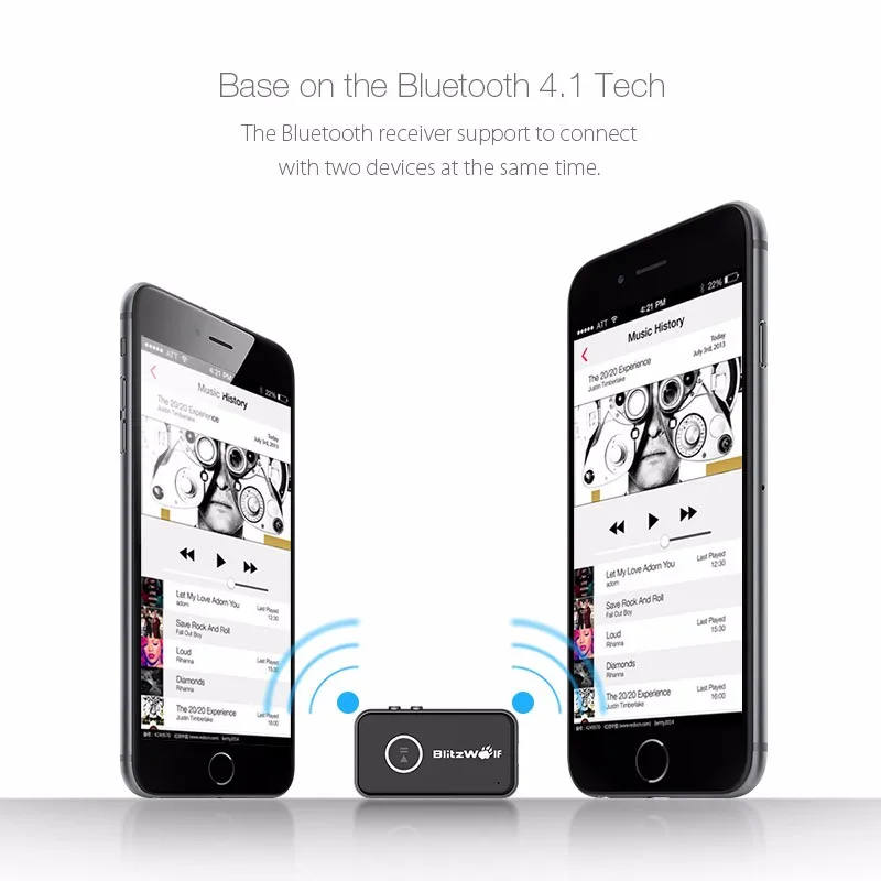 BlitzWolf Bluetooth V4.1 автомобильный музыкальный ресивер громкой связи 3,5 мм AUX аудио адаптер