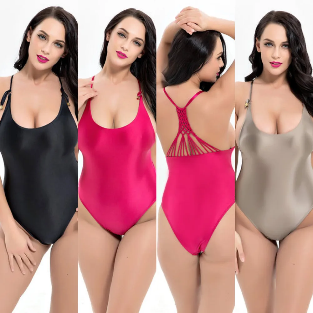 

2018 Sexy Large Plus Size Bikinis Set One Piece Vintage Bandeau Cross Brazilian Women Swimsuit XXXXXXL Beach Bathing Swimwear