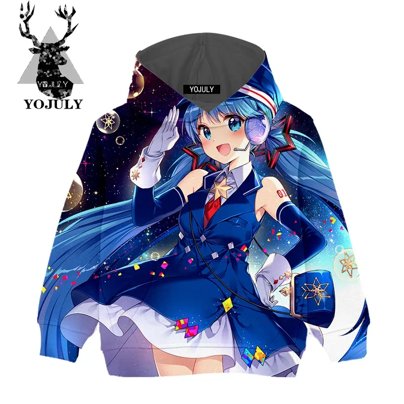 2 Yojuly для мальчиков и девочек подростков с капюшоном Kawaii Хацунэ Мику музыканта 3D свитшоты с принтом одежда с длинными рукавами Лидер продаж Повседневное C18 - Цвет: 2
