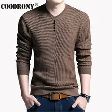 COODRONY Sweater Men Casual V-Neck Pullover Men