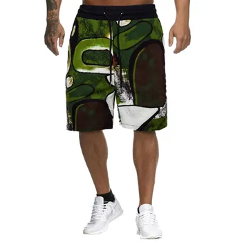 

2019 Men's Linen Short Pants Casual Print Straight Beach Slim Fit Trousers Jeans Shorts Men Cool Hot Sale Short Pants Cotton