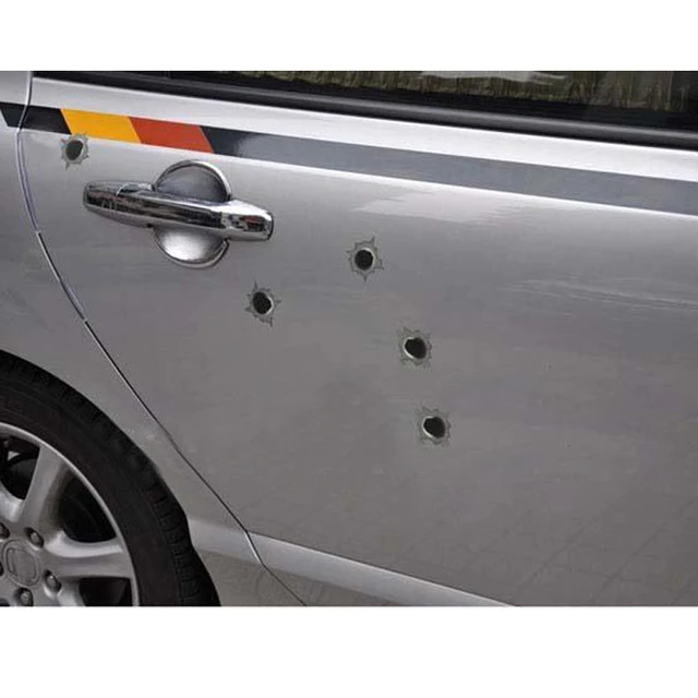 50 pieces/lot) Waterproof Fake Bullet Holes Stickers For Car Motorcycle  Computer Helmet Funny Decals Stickers Car Styling - AliExpress