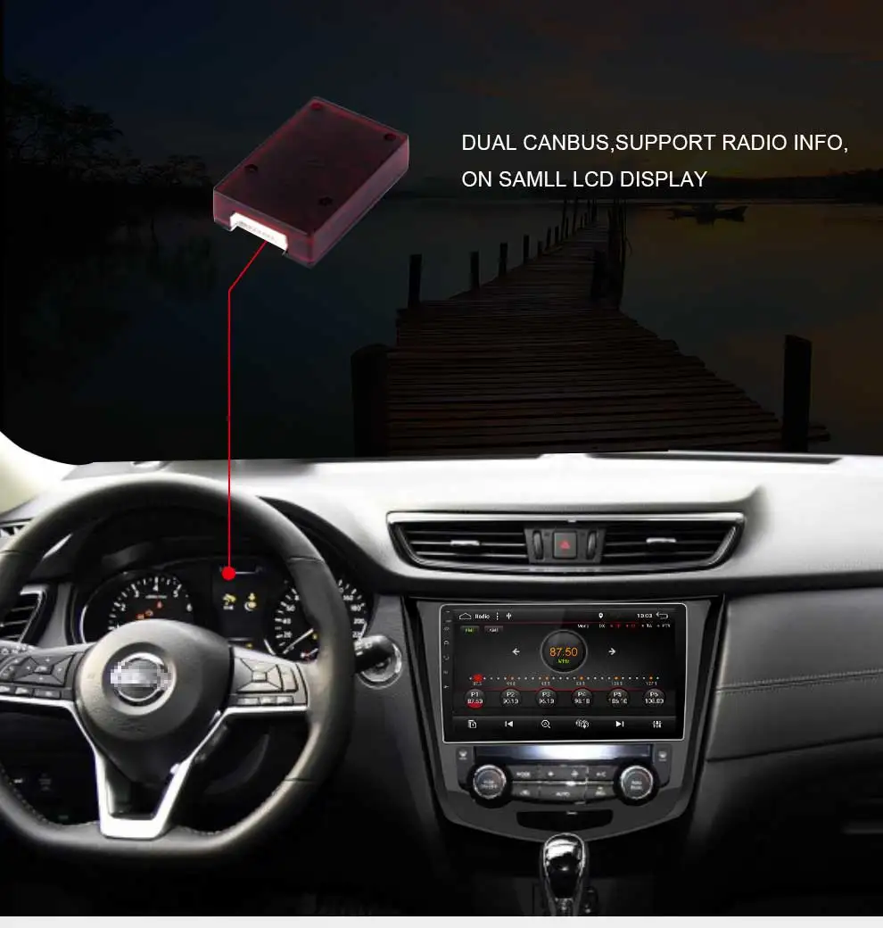 Eunavi IPS 9'' Android 9.0 Car GPS Radio for Nissan X-Trail Qashqail- Navigation Stereo Multimedia Player 4G 64G NO DVD