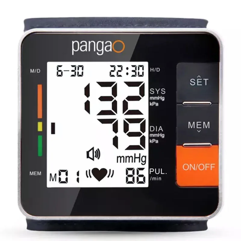 Pangao Home Use Portable Wrist Blood Pressure Monitor Smart Blood Pressure Meter for Measuring And Pulse Rate FDA, CE-6