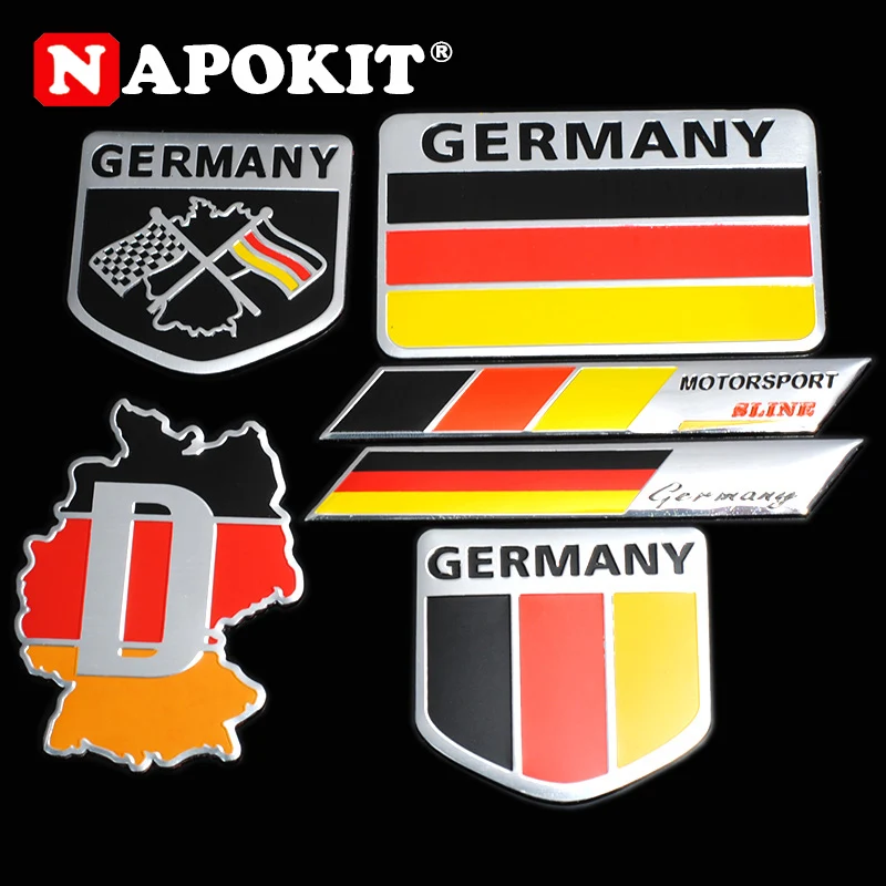 

6PCS Germany Flag Car Sticker Decal Accessories Stickers for Renault Peugeot Citroen Cruze Chevrolet Ford Focus VW Golf Benz BMW
