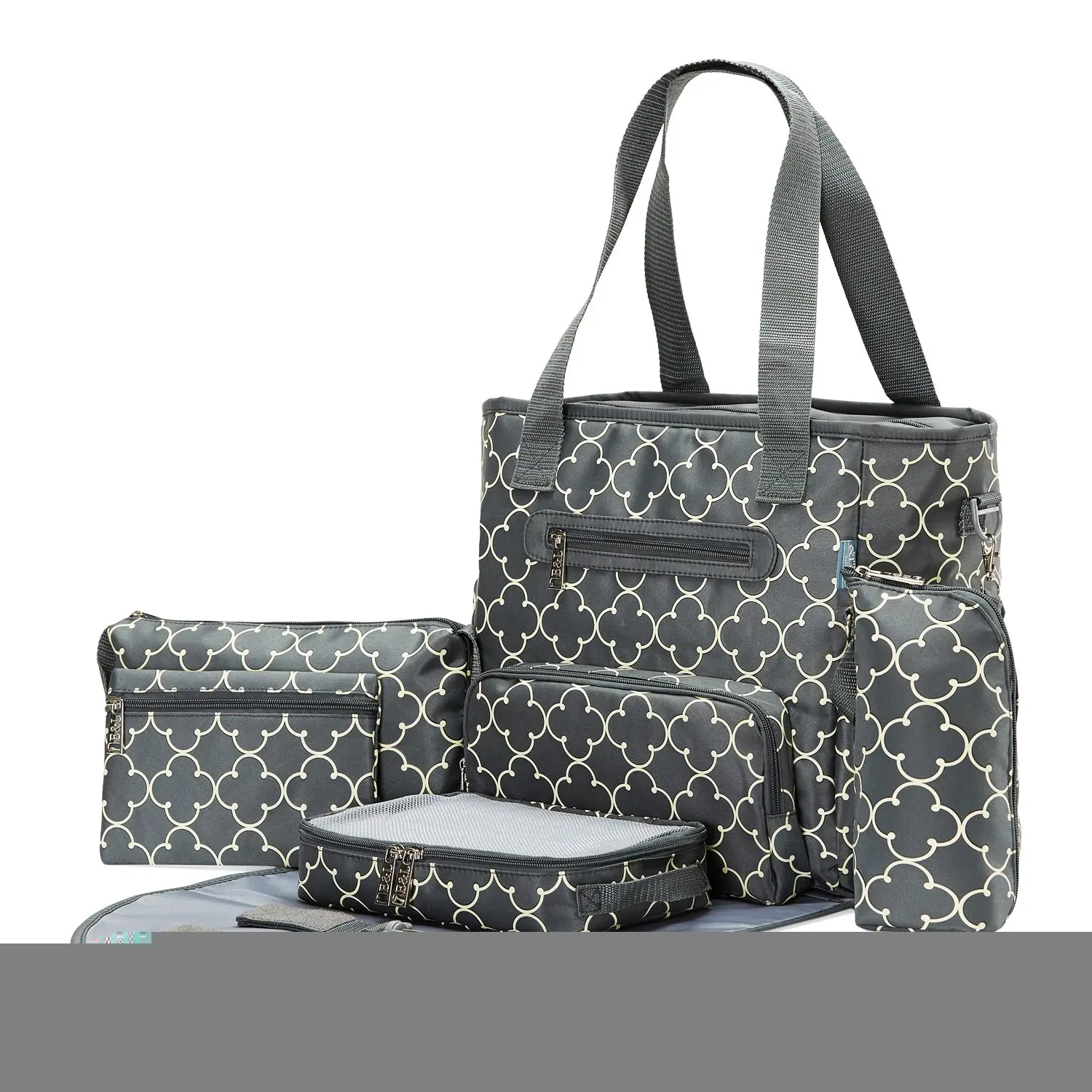 

Diaper bag Grand Central Station 7 pieces set nappy tote bag large capacity for baby mom dad