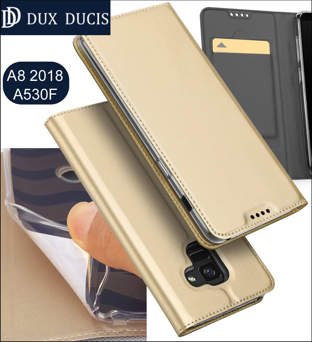 

Original DUX DUCIS Case Cover For Samsung Galaxy A8 2018 A530F 5.6 inch Book Flip Leather Wallet Coque