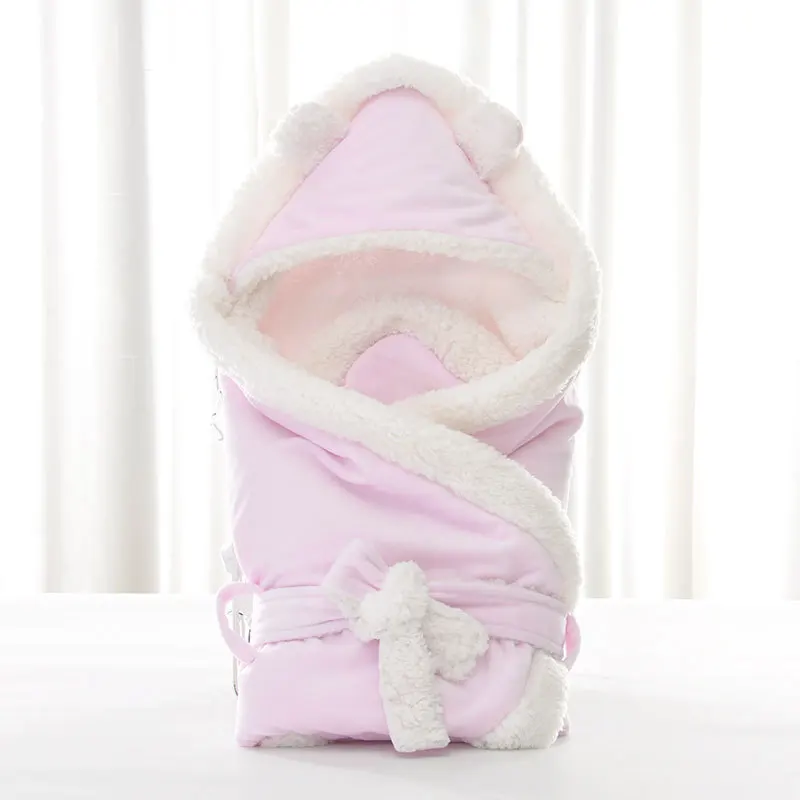 pink colour Зимнее ежемесячное одеяло для маленьких мальчиков и девочек; теплый хлопковый мягкий флисовый спальный мешок для новорожденных; детское постельное белье - Цвет: pink colour
