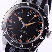 41mm debert black dial ceramic bezel sapphire glass miyota Automatic mens font b Watch b font