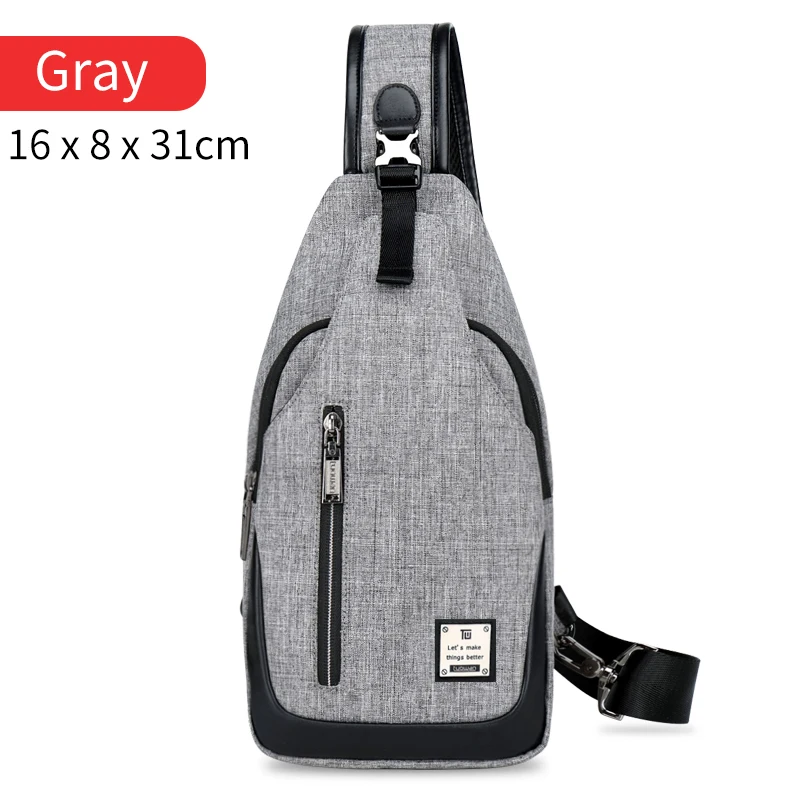gray-1539 Многофункциональные сумки через плечо для мужчин, зарядка через usb, нагрудная сумка для коротких поездок, нагрудная сумка, водоотталкивающая сумка на плечо, мужская сумка - Цвет: gray-1539