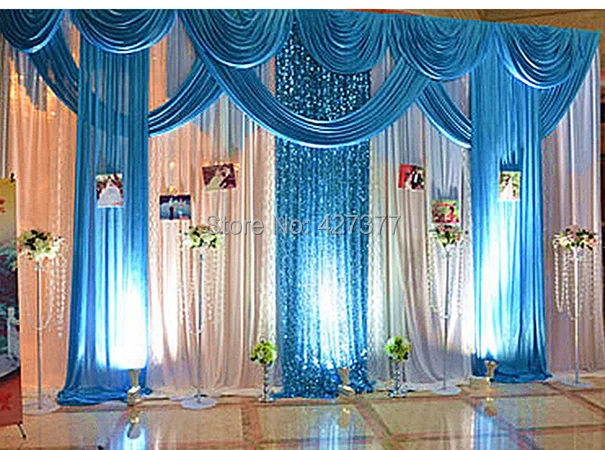 Azul de la boda de la boda telón de cortina cortina y