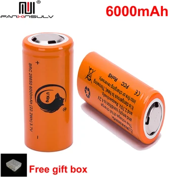 

2pcs rechargeable battery 26650 3.7v/4.2v 6000mah li ion batteria for led flashlight 26650 lithium battery Headlamps TRACKING