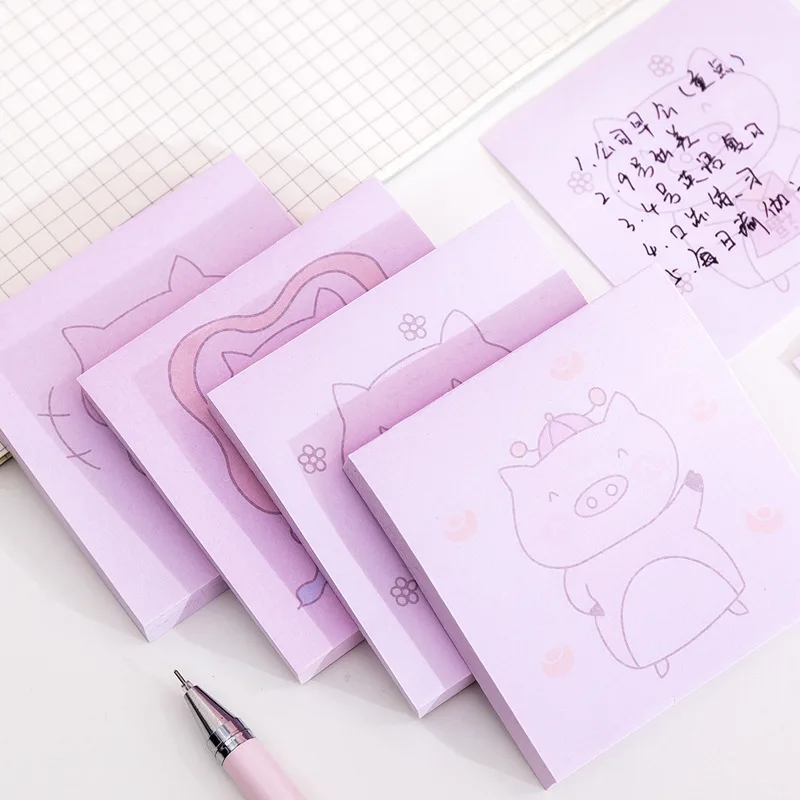 

Korean Novelty Ins Cartoon Pig Memo Pad Cute Study Card Kawaii Sticky Note School Accessory Office Stationary Notepad Stationery