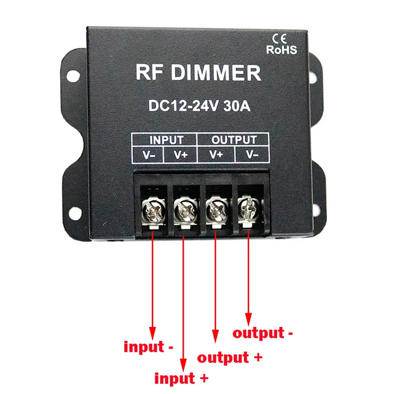 12В РФ светодиодный диммер Беспроводной Яркость 3 кнопок пульта дистанционного управления AC/DC 12 V-24 V 30A 360W 720W для 5050 3528 один Цвет светодиодные полосы света