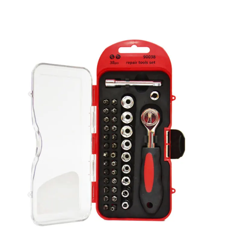 

51 Pcs Hand Tool Set General Household Hand Tool Kit With Plastic Toolbox Storage Case Socket Wrench Screwdriver Knife