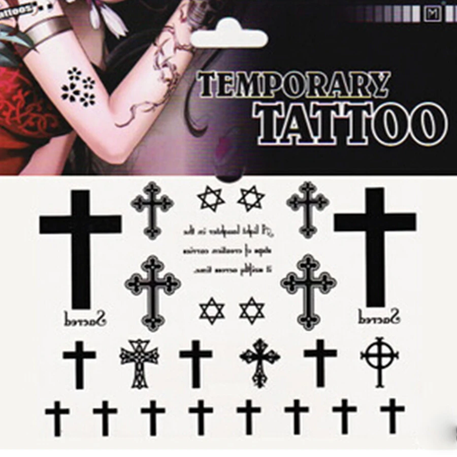 Tatouage Croix Femme Avant Bras Petite grande croix noire Tatouage imperméable Harajuku jambe bras poitrine  maquillage tatouages Tatouage Vintage Femme corps peinture autocollant |  AliExpress