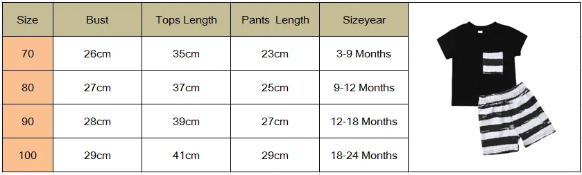 Одежда для новорожденных мальчиков, хлопковая футболка, топ+ короткие штаны в полоску, 2 предмета, Повседневная летняя одежда