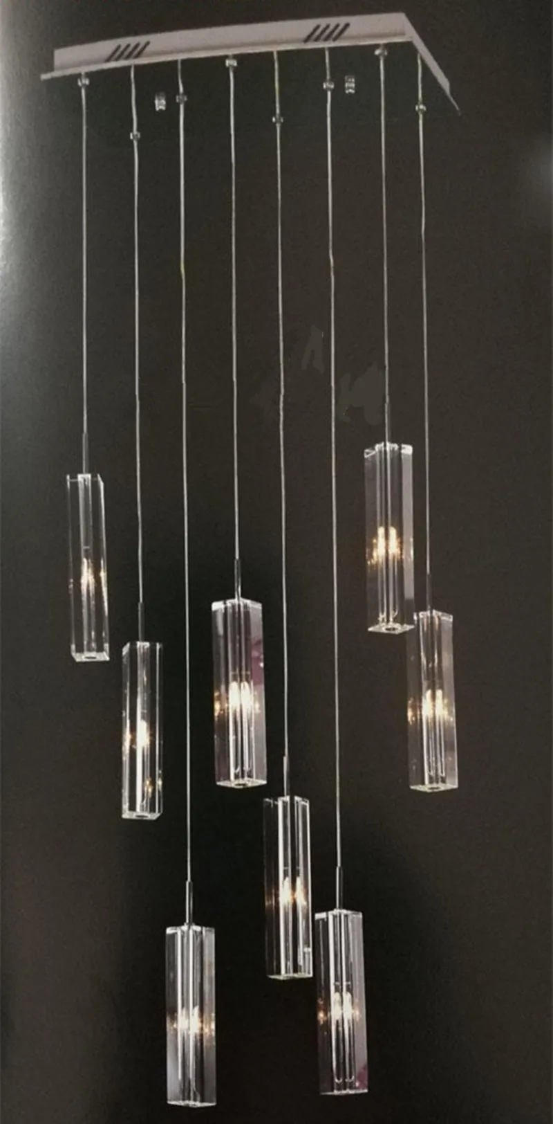 Led Glass G4 Salon Pendant Lights для гостиной Showcase Art Deco Прозрачный хрустальный свет