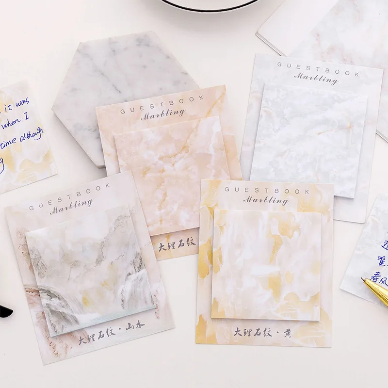 

1pcs Creative Marble Color Self Adhesive Memo Pads Rock Stone Style Sticky Notes Simple efficient label