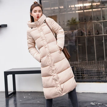 

Plus size 3XL Down jackets Fashion Women Winter Coat Long Slim Thicken Warm Jacket Down Cotton Padded Jacket Outwear Parkas