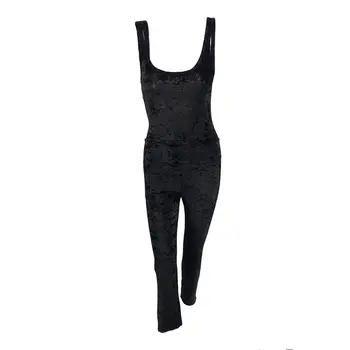 

Women's velvet sexy sleeveless Jumpsuits(BLACK,M/US~6-8)