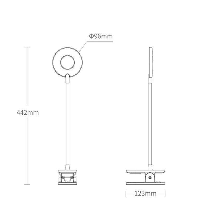 Yeelight светодиодный настольный светильник с зажимом, ночник, USB, перезаряжаемый, 5 Вт, 360 градусов, регулируемая Сенсорная лампа для чтения, лампа для спальни - Цвет корпуса: Белый