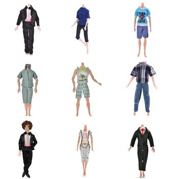 通販 新1セットカジュアルスーツ人形服格子縞のシャツtシャツ + パンツ王子ファッション着用衣装のために最高クリスマスギフト