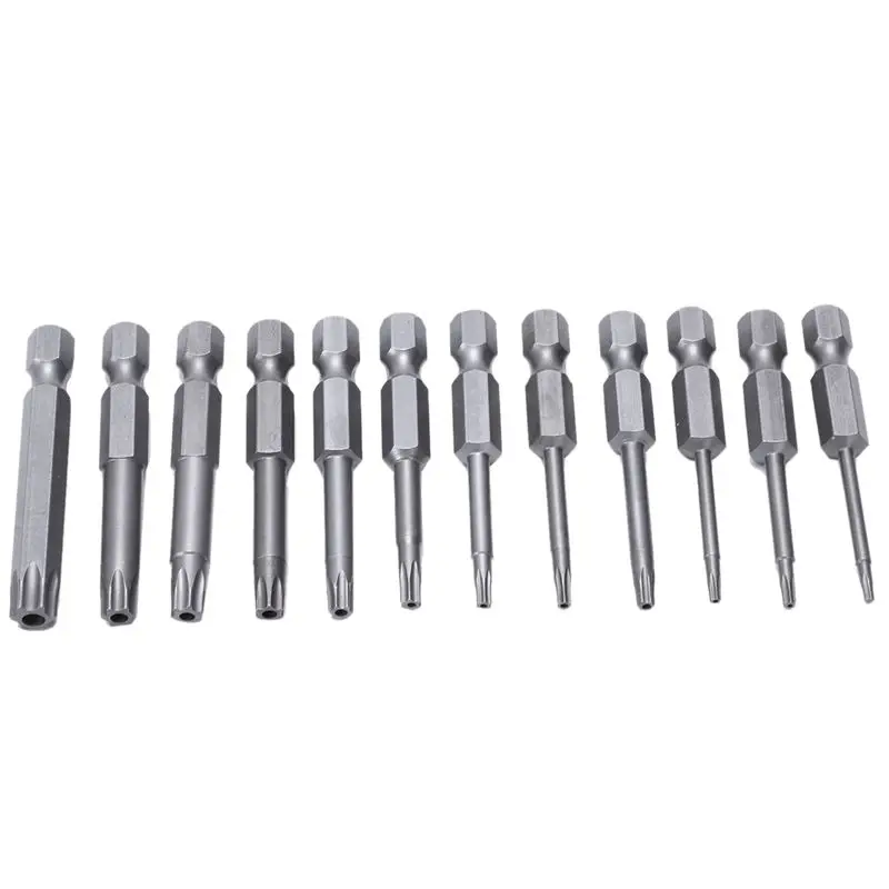 

12Pcs Electric Tamper Torx Socket Screwdriver Bit Tool Set 1/4 inch 6.3mm