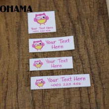 Пользовательский ярлык с именем, детская этикетка, гладильная этикетка, ярлык для мальчиков и девочек, розовая сова(L37