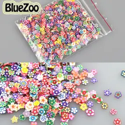 Bluezoo 1000 шт. цветок Наклейки Маникюр 3D Дизайн ногтей Fimo Наклейки Slice Полимерная глина slice Дизайн ногтей Стикеры украшения